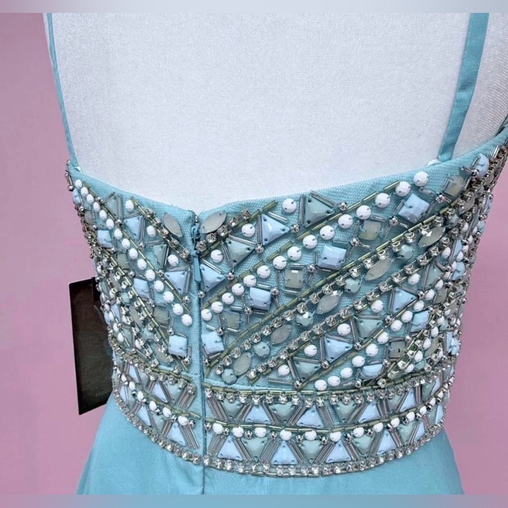 Mac Duggal Beaded Cool Mist Gown - Picture 5 of 9